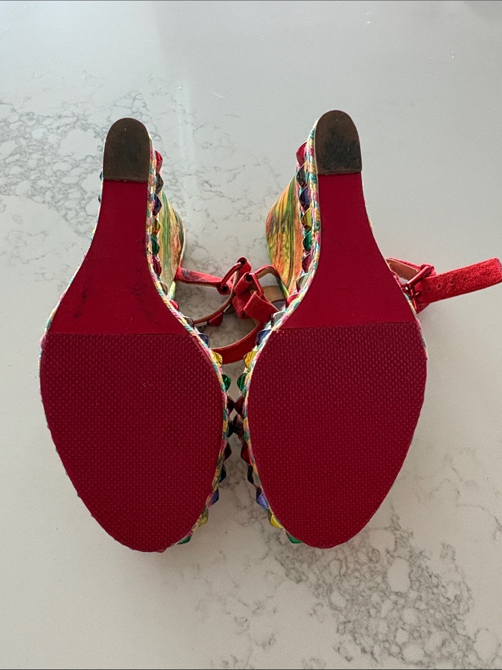 Christian Louboutin Cataclou Duplice Bambola Tie-Dye Wedge - Picture 9 of 9